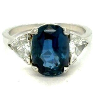 Platinum Sapphire & Diamond Engagement Very Special 8.25 Ring